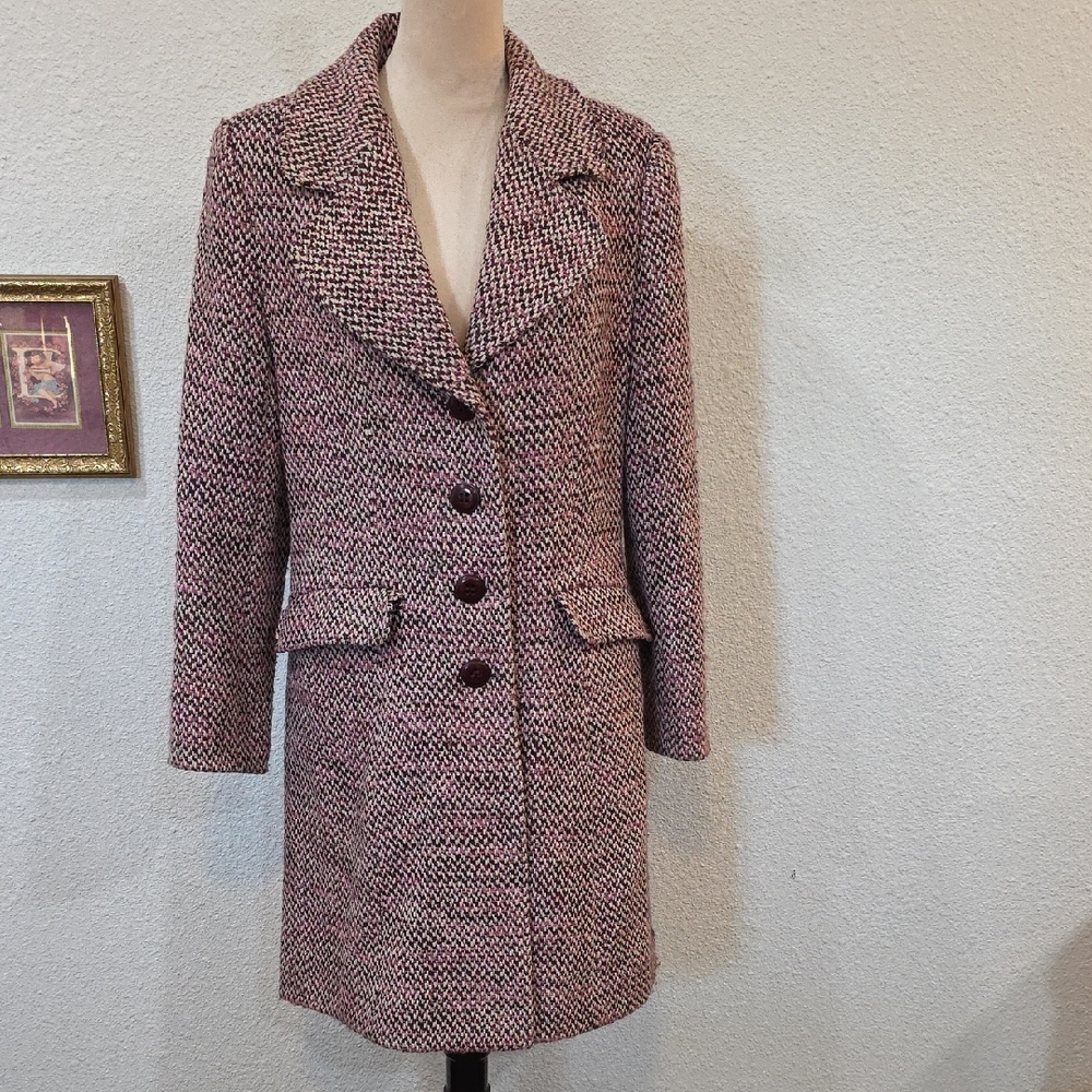 Preston & York Women's Tweed Coat Blazer Sz 10 - Picture 1 of 14